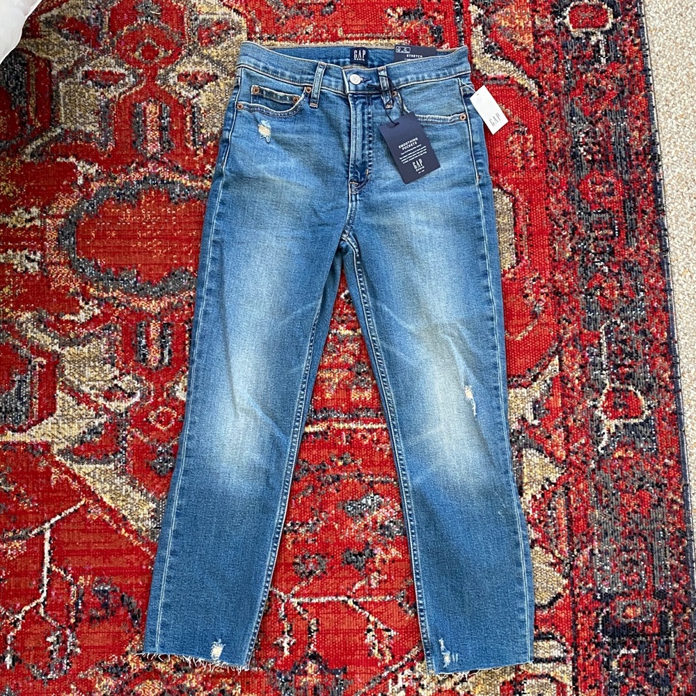 Gap High Rise Distressed Cigarette Jean